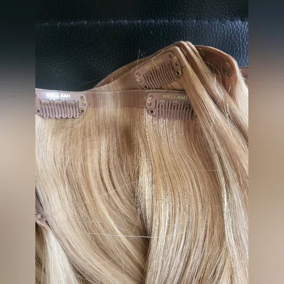 Bellami Human Hair seam silk balayage Blonde Clip ins extensions 20in 180g